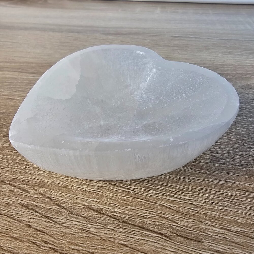 Selenite Crystal Charging Bowl - Heart
